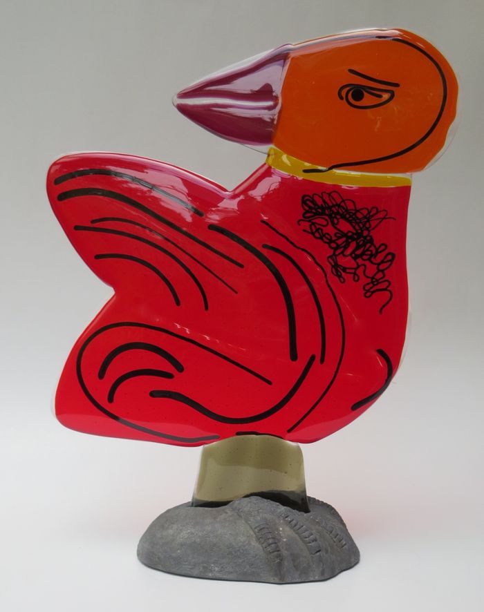 "Vogel" 2016 glas/lood 42x32x10cm